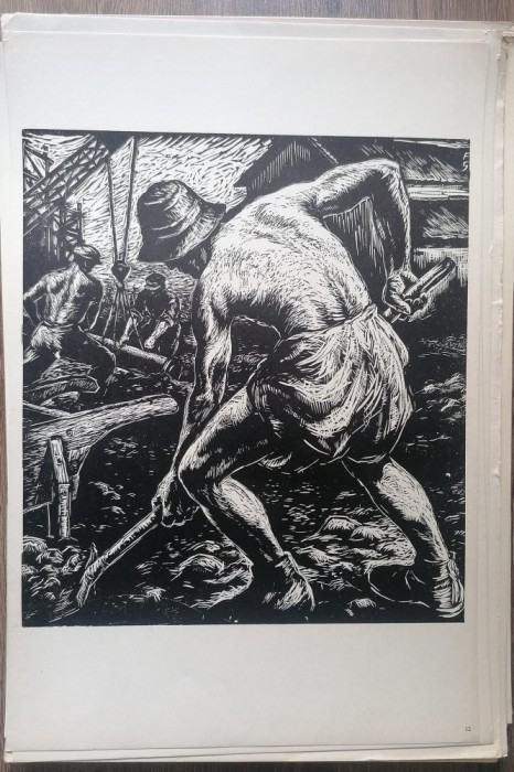 Plansa Gravura Fecht Muncitor