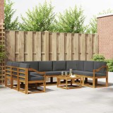 vidaXL Set de canapele de exterior cu pernă 10 pcs Natural și Antracit 3367035