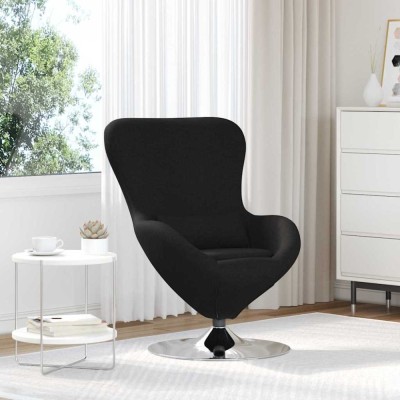 Scaun tip ou, negru, textil foto