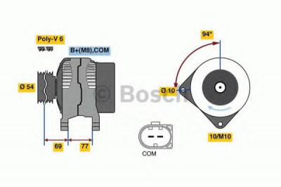 Generator / Alternator BMW Seria 5 (E60) (2003 - 2010) BOSCH 0 986 080 350 foto