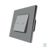 Cumpara ieftin Intrerupator mecanic pentru jaluzele Luxion, gri, cu rama din sticla