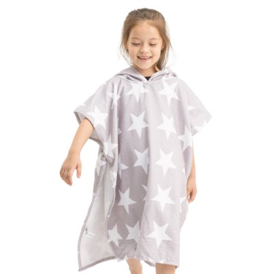 Poncho de baie pentru copii Homelevel, 4-7 ani, Gri, Bumbac, 54888.22.02 foto