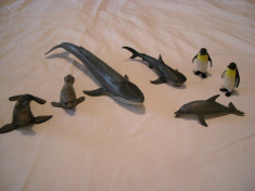 Schleich - balena, delfin, rechin, leu de mare, foca, pinguini foto