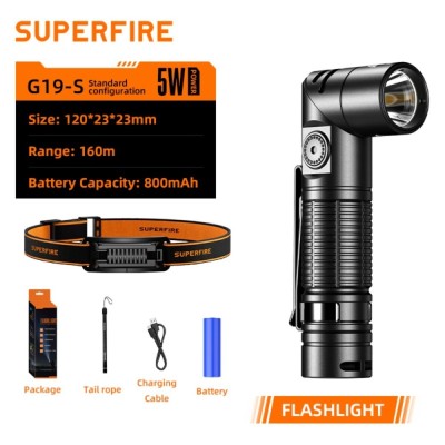 Lanterna Multifunctionala LED Supfire G19-S, USB-C, 360lm, 160m, prindere magnetica foto