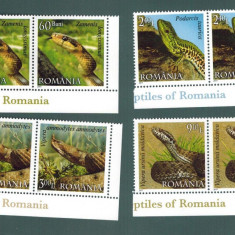 Romania 2011 Fauna Reptile Serpi Vipere MNH Pereche serii complete LP 1887