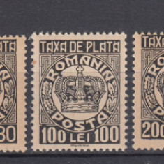 ROMANIA 1946/1947 TAXA DE PLATA COROANA FILIGRAN MM SERIE+VALOAREA 5000 LEI MNH