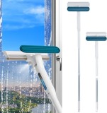 Cumpara ieftin Curatator de geamuri cu functie de pulverizare, cu maner telescopic, brat rotativ la 45&deg;, racleta de geam din silicon, gri