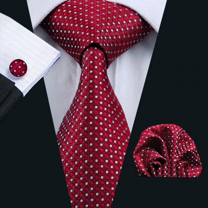 Set cravata + batista + butoni - matase - model 588