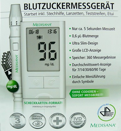 Glucometru Medisana MediTouch 79025,Ecran LCD ,360 Sloturi de Memorie