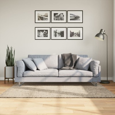 Covor ISTAN, cu fire &amp;icirc;nalte, aspect lucios, bej, 120x170 cm foto