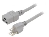 Cablu Alimentare IEC C19 la NEMA 5-15 1.8m Gri