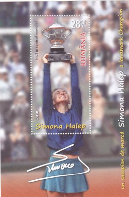 ROMANIA 2018 - SIMONA HALEP, COLITA, MNH - LP 2209a. foto