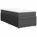 Cumpara ieftin Pat box spring cu saltea, gri inchis, 80x200 cm, textil