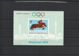 ROMANIA 1972 LP 789 PREOLIMPIADA MUNCHEN COLITA NEDANTELATA MNH NESTAMPILATA