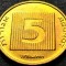 Moneda exotica 5 AGOROT - ISRAEL, anul 1985 *cod 3682 = monetaria Paris - A.UNC+
