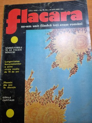 flacara 19 ianuarie 1974-art. foto babele si sfinxul bucegi,garile din bucuresti foto