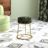 Taburet rotund, multicolor, material textil