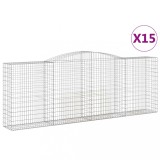 Cumpara ieftin Cosuri gabion arcuite 15 buc, 400x50x140/160cm, fier galvanizat