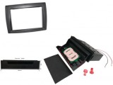 Rama Radio Dublu DIN Fiat Bravo (2007-) + Incarcator Wireless 5W, Buzunar Basculant Negru