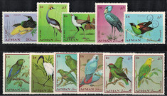 AJMAN 1969 - Pasari / serie completa MNH foto