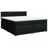 Cumpara ieftin Pat box spring cu saltea, negru, 180x200 cm, catifea