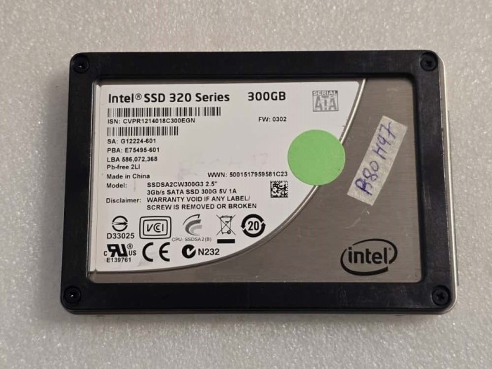 Solid-State Drive (SSD) Intel SSD 320 Series 300GB SATA 3Gb/s 2.5&quot; SSDSA2CW300G3