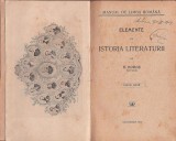 1141SPN Manual de limba rom&acirc;nă, Elemente de istoria literaturii de Enea Hodoș, 1912, Sibiu