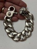 BRATARA ARGINT MASIV 925 - CUBAN Link - Barbati - Moto - Craniu - 185g. !