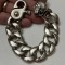 BRATARA ARGINT MASIV 925 - CUBAN Link - Barbati - Moto - Craniu - 185g. !
