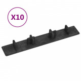 VidaXL Capace de capăt pardoseală terasă, 10 buc., negru, plastic