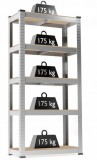 Raft metalic, 5 nivele depozitare, sarcina maxima totala 875 kg,180x90x30 cm, RESIGILAT