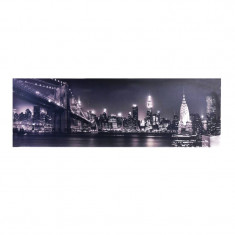 Tablou decorativ cu lumina, 90 x 30 cm, model New York foto