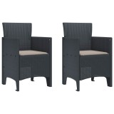 vidaXL Scaun pentru Grădină 2 pcs Antracit Dimensiune: 53 x 49 x 85 cm 847449