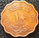 Moneda istorica 10 MILLIEMES - EGIPT, anul 1943 *cod 695, Africa