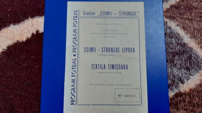 program Soimii Strungul Arad - Textila Timisoara