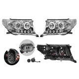 Set faruri Toyota Land Cruiser V8 (Fj200), 11.2007-08.2015, partea Stanga+Dreapta, Tuning, Fata, Lampa de parcare pe fibra optica; tip bec H1+H1; man, Rapid