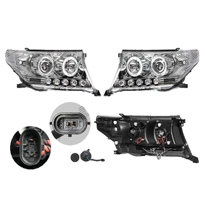 Set faruri Toyota Land Cruiser V8 (Fj200), 11.2007-08.2015, partea Stanga+Dreapta, Tuning, Fata, Lampa de parcare pe fibra optica; tip bec H1+H1; man
