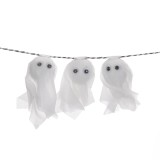 Ghirlanda decorativa de Halloween cu 9 figurine fantoma, 1.5m, alba, CMCLASS