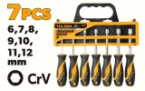 Set 7 Surubelnite Metrice Piulite Hexagonale GRIPro 6-12mm, Otel Cr-V, Maner Ergonomic