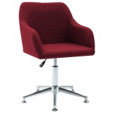 Scaun de sufragerie pivotant, roșu vin, material textil