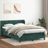 vidaXL Pat box spring cu saltea, verde &icirc;nchis, 160x210 cm, catifea 3317784