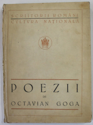 POEZII de OCTAVIAN GOGA , 1924 foto