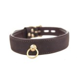BOUND Nubuck &ndash; Choker din Piele cu Inel