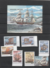 Togo 1999-Transporturi,Corabii,Colita si serie 7 valori,MNH,Mi.Bl.444,2948-2954, foto