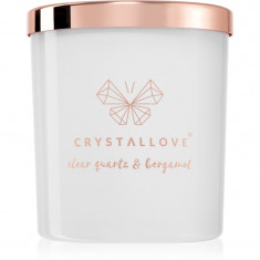 Crystallove Crystalized Scented Candle Clear Quartz & Bergamot lumânare parfumată 220 g