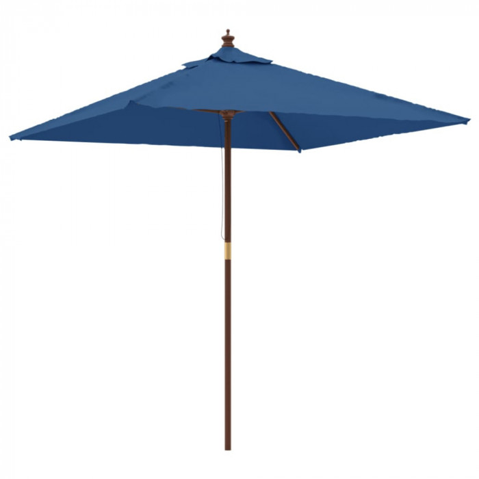 Umbrela de gradina stalp din lemn, albastru azur 198x198x231 cm GartenMobel Dekor
