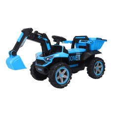 Excavator + bascula electrica Kinderauto Bonet 60W 12V, Telecomanda, culoare Albastra
