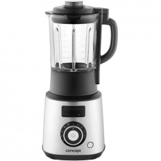 Blender Concept SM1000, 1500 W, 1.75 l, recipient din sticla, 22000 rpm, 4 programe, 4 viteze de mixare, functie PULSE/ICE, Inox