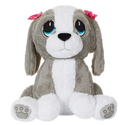 Caine de plus mare cu ochii mari si doua funsite la urechi, pentru copii, model unisex, ConceptSeller, 52 cm foto