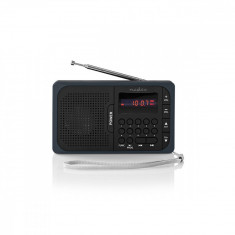 Radio portabil FM port USB si microSD 3.6W negru gri, Nedis foto